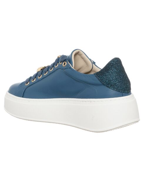 Sneakers en Cuir Maé bleu foncé