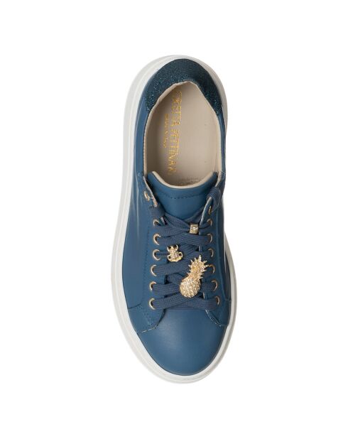 Sneakers en Cuir Maé bleu foncé