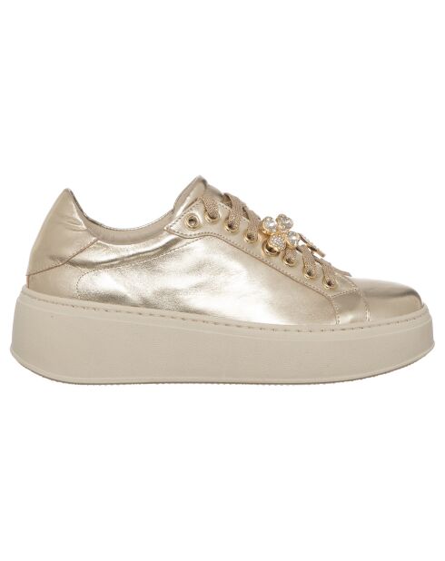 Sneakers en Cuir Mathilde dorées