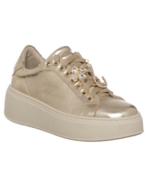 Sneakers en Cuir Mathilde dorées