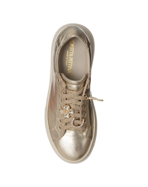 Sneakers en Cuir Mathilde dorées