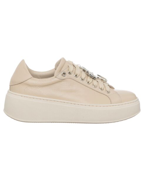 Sneakers en Cuir Garance beiges