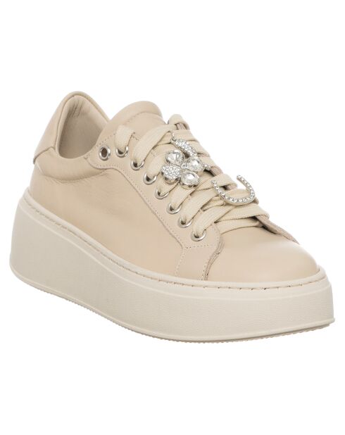 Sneakers en Cuir Garance beiges