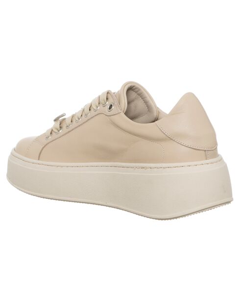 Sneakers en Cuir Garance beiges