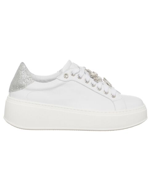 Sneakers en Cuir Garance argentées