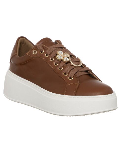 Sneakers en Cuir Garance marron