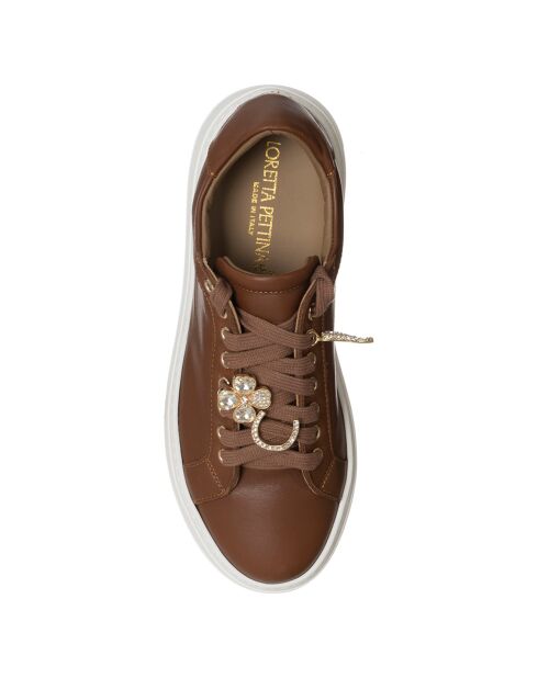 Sneakers en Cuir Garance marron