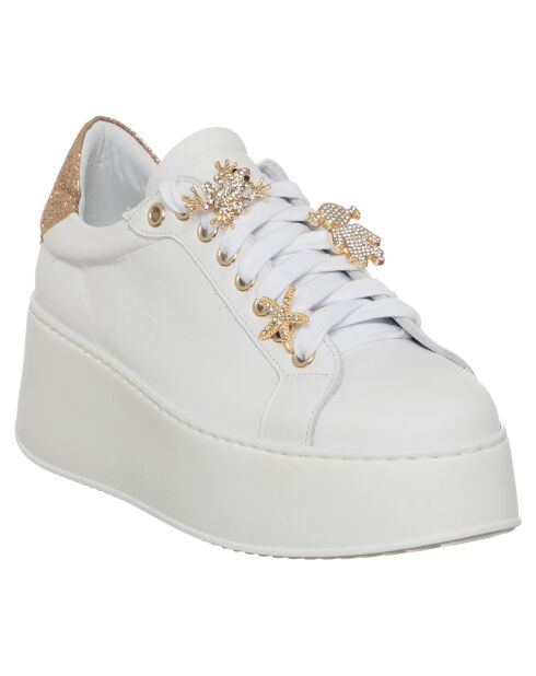 Sneakers en Cuir Ilona blanc/doré