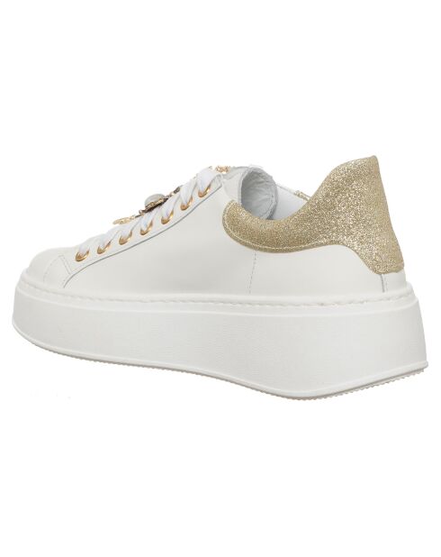 Sneakers en Cuir Suzanne blanc/doré