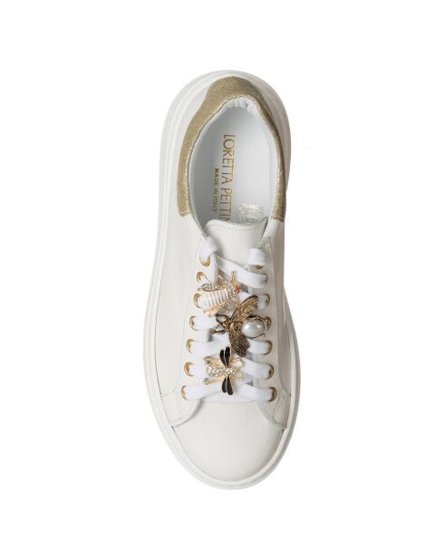 Sneakers en Cuir Suzanne blanc/doré