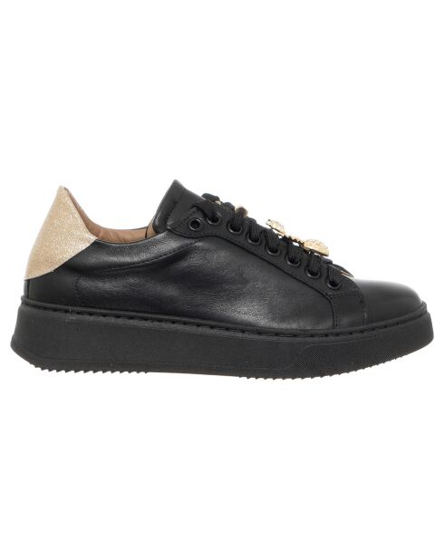Sneakers en Cuir Léna noir/doré
