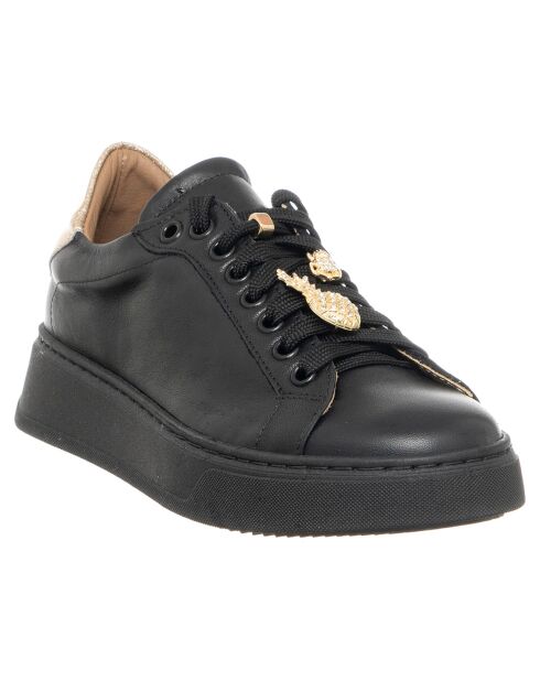 Sneakers en Cuir Léna noir/doré