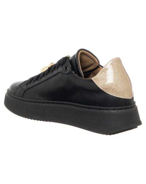 Sneakers Léna aus Leder in Schwarz/Gold