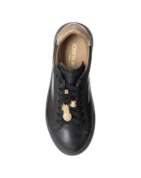 Sneakers Léna aus Leder in Schwarz/Gold