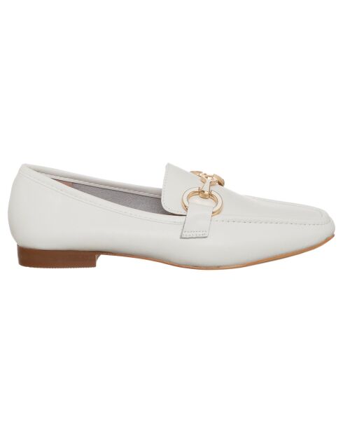 Mocassins en Cuir Bérénice blancs