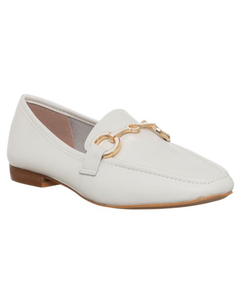 Mocassins en Cuir Bérénice blancs