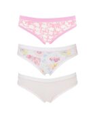 3 Culottes Emma blanc/rose