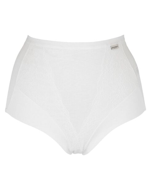 Culotte taille haute en coton Inès blanche