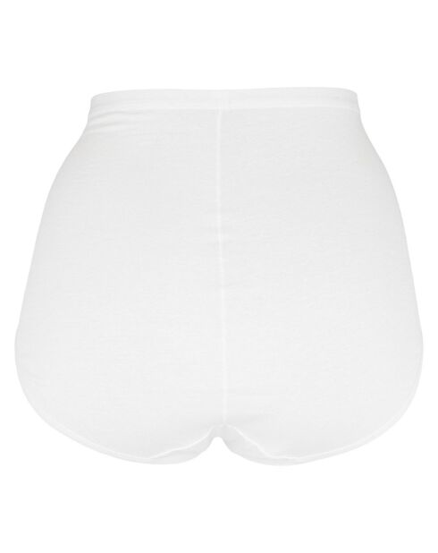 Culotte taille haute en coton Inès blanche