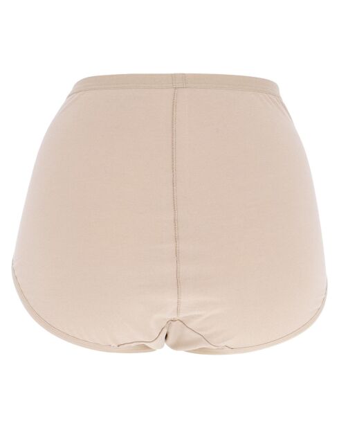 Culotte taille haute en coton Inès nude