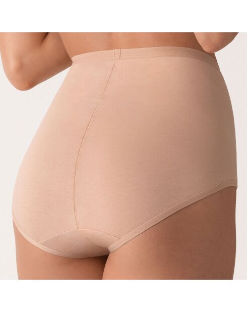 Culotte taille haute en coton Inès nude