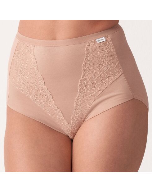 Culotte taille haute en coton Inès nude