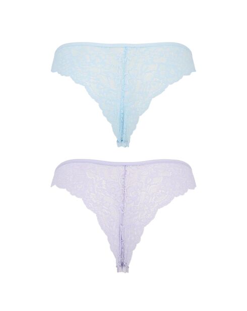 2 Tangas Lucie lilas/bleu ciel