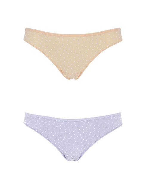 2 Tangas Lucie lilas/corail