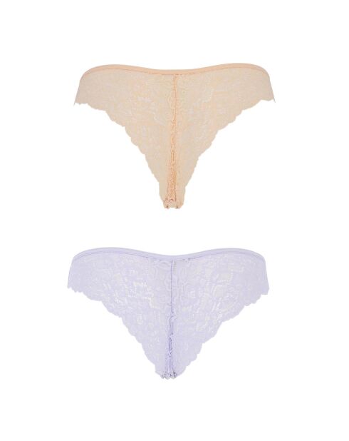 2 Tangas Lucie lilas/corail