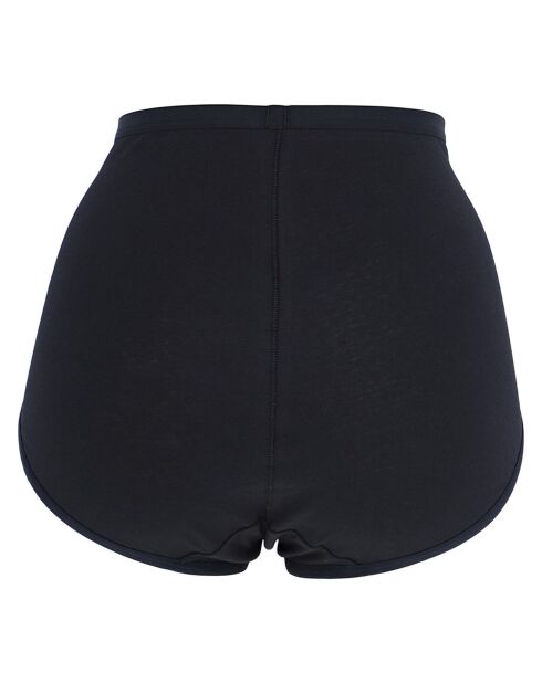 Culotte taille haute en coton Inès noire