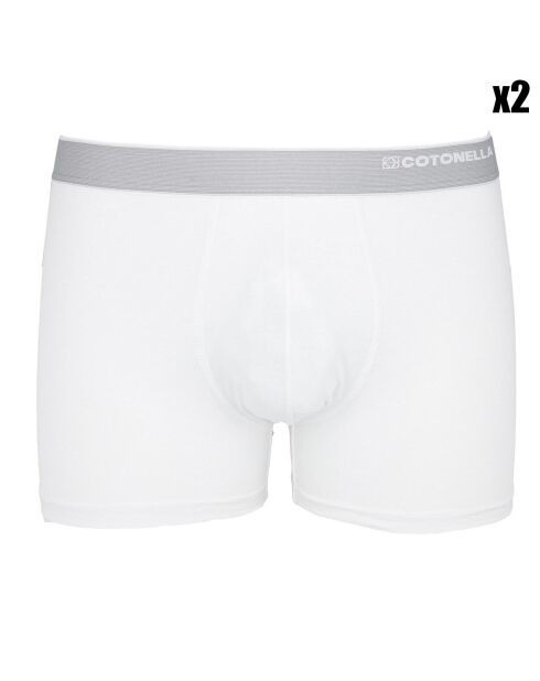 2 Boxers en coton Hugo blancs