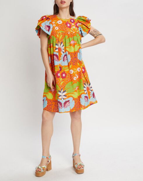 Robe Mexico imprimée orange