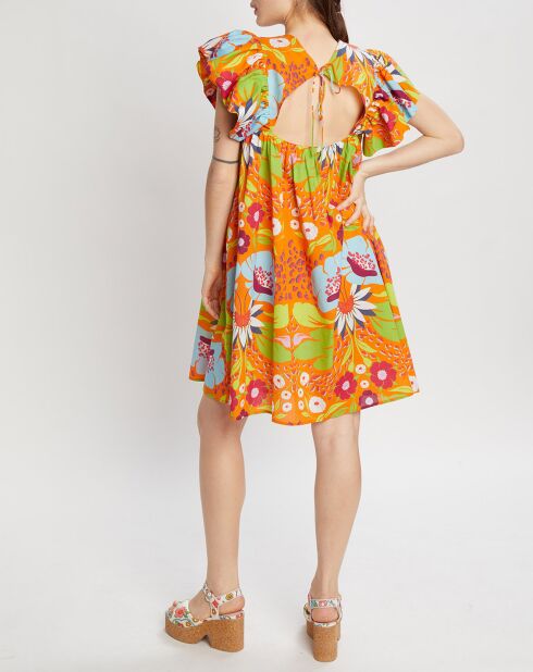 Robe Mexico imprimée orange