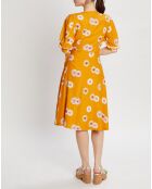 Robe Paquerette imprimée jaune moutarde