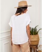 Top 100% Lin Cordoula blanc