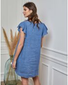 Robe 100% Lin Emeraude indigo