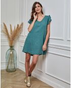 Robe 100% Lin Emeraude verte
