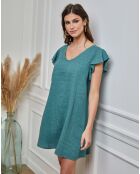 Robe 100% Lin Emeraude verte