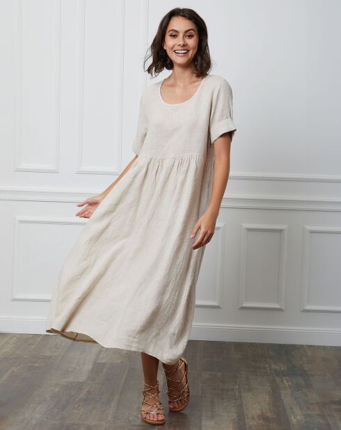Robe 100% Lin Gorginia beige