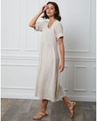 Robe 100% Lin Gorginia beige