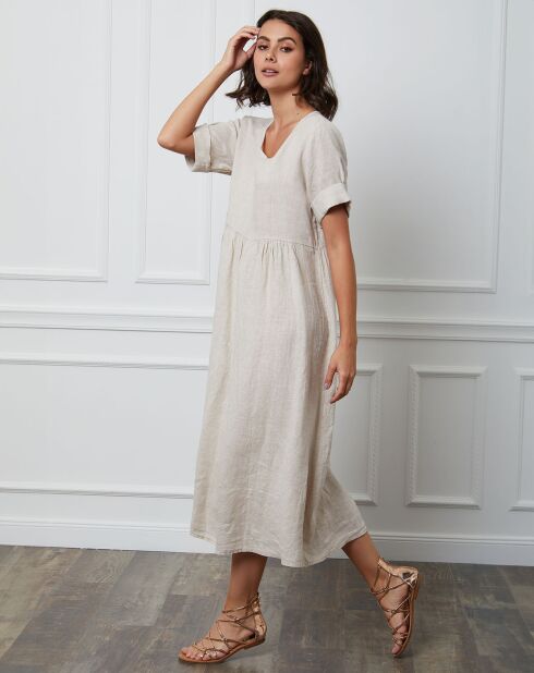 Robe 100% Lin Gorginia beige