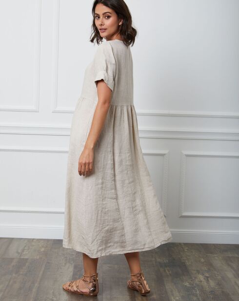 Robe 100% Lin Gorginia beige