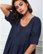Robe 100% Lin Gorginia marine