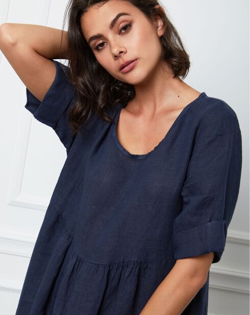 Robe 100% Lin Gorginia marine