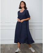 Robe 100% Lin Gorginia marine