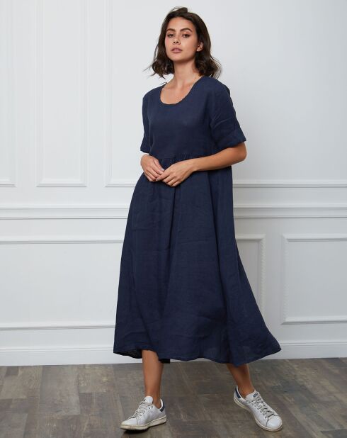 Robe 100% Lin Gorginia marine