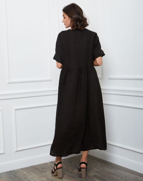Robe 100% Lin Gorginia noire