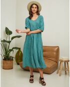 Robe 100% Lin Gorginia verte