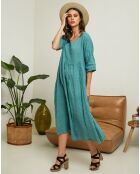 Robe 100% Lin Gorginia verte