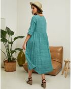 Robe 100% Lin Gorginia verte